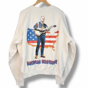 Zach Bryan American Heartbreak Official Tour Merch Crewneck Sweatshirt Cream XL